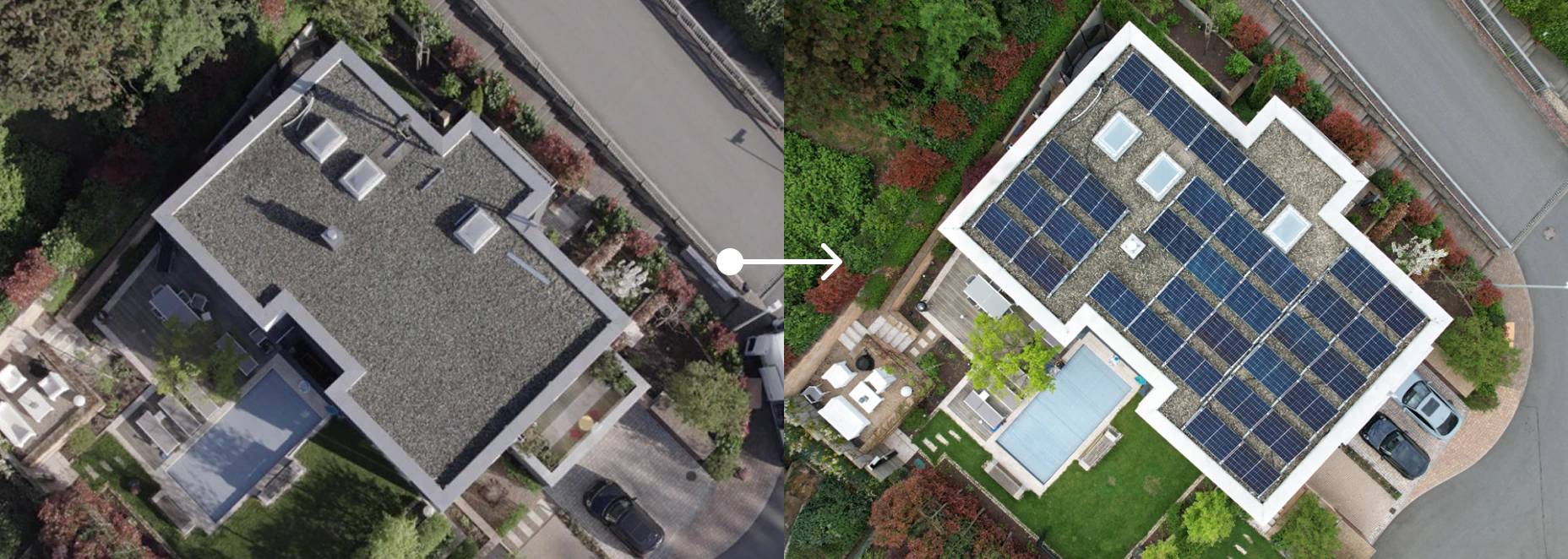 Gebäude mit komplett neuer Dachdeckung